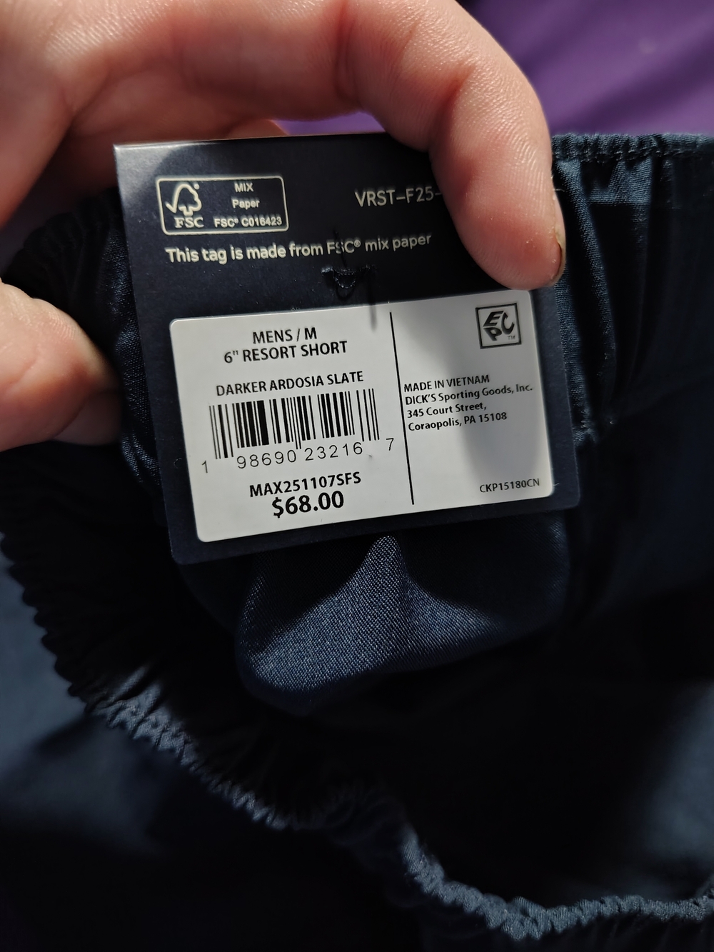 VRST Darker Ardosia Slate Men's 6" Resort Shorts